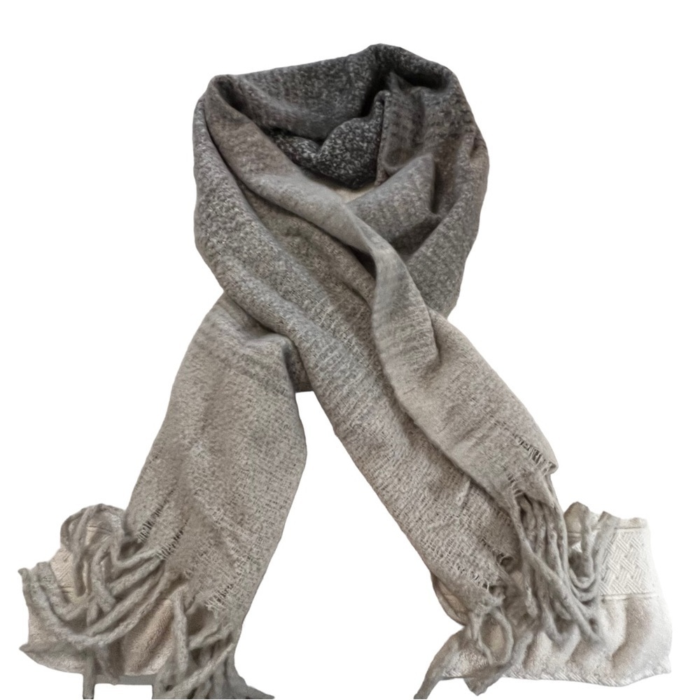 Anthropologie Mer Sea for Anthropologie Large Blanket Scarf Wrap Ombre gray OS - Picture 7 of 11